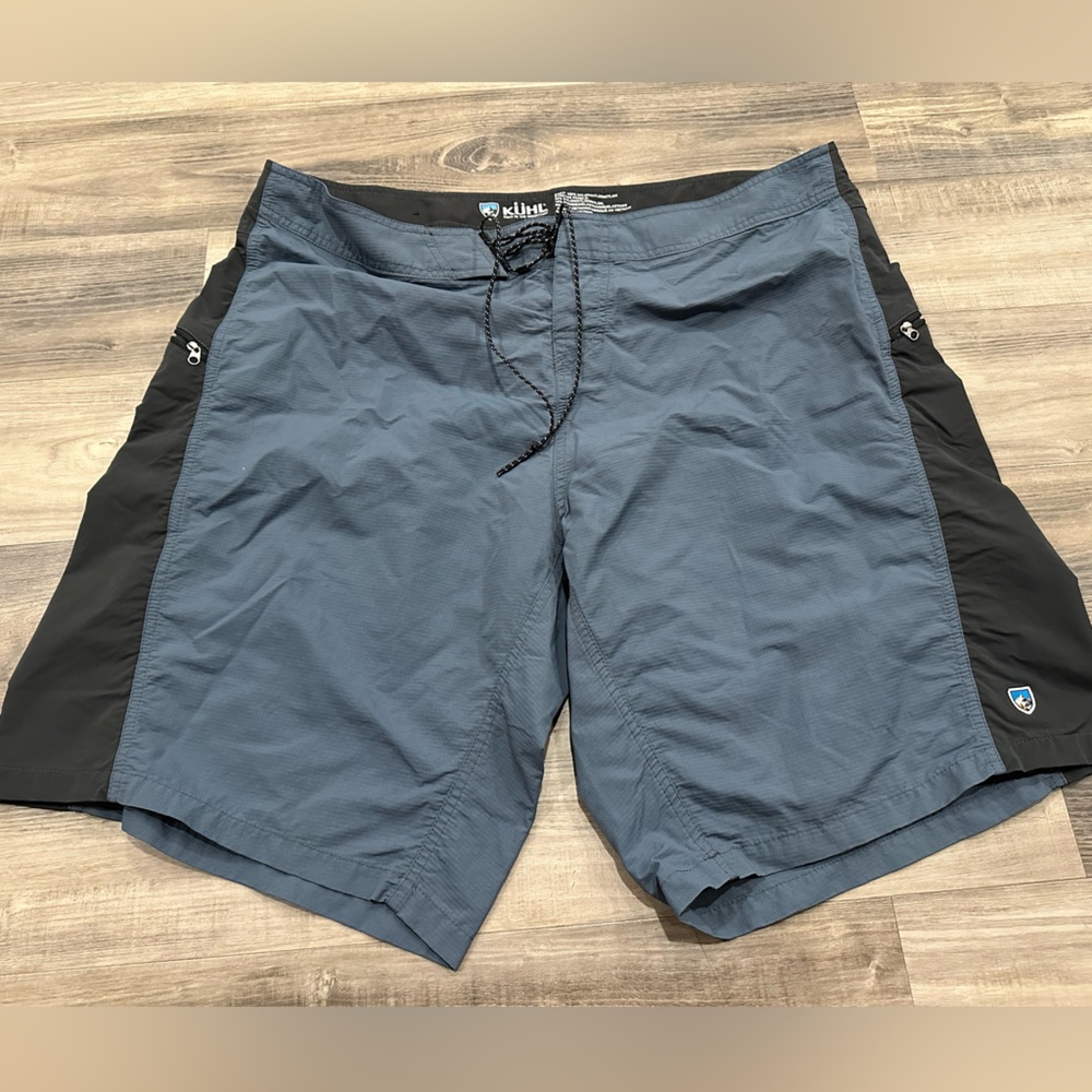 KÜHL Men’s Mutiny River Shorts Blue Black Hybrid Hiking Swim Outdoor